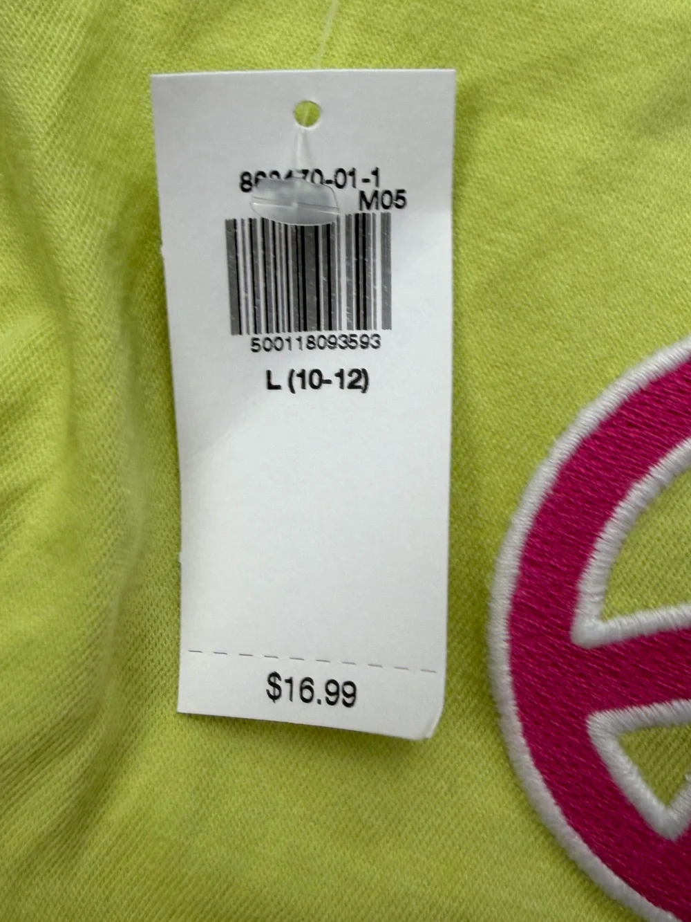 Girls Large Old Navy Peace Sign Shirt NWT